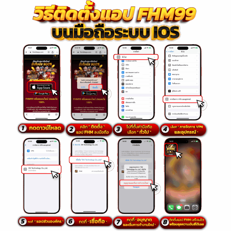 วิธีติดตั้งแอป FHM99 บนมือถือ iPhone ระบบ iOS พร้อมภาพประกอบทุกขั้นตอน